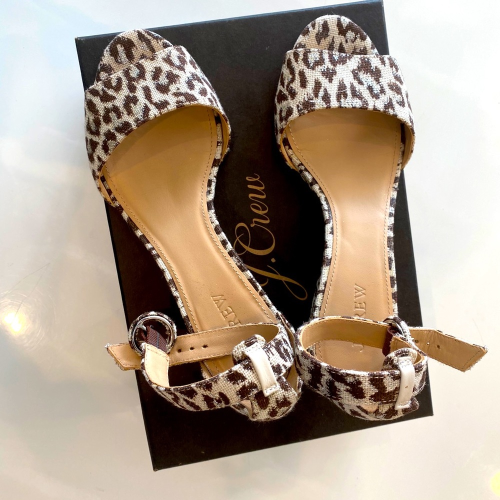 J Crew Leopard Wedges